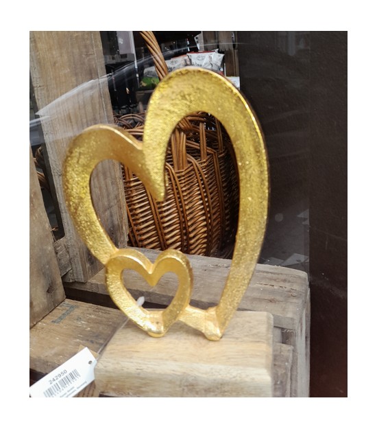coeur sur socle en bois